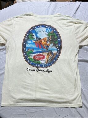 Pine-27 Cancun Riviera Maya Short Sleeve Tee - Cream Sz XL 1028